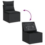 vidaXL Salon de jardin 11 Pièces avec coussins noir résine tressée