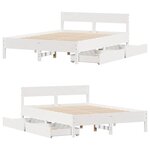 vidaXL Cadre de lit sans matelas blanc 120x200 cm bois de pin massif