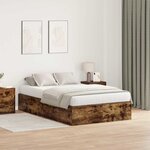 vidaXL Cadre de lit Chêne fumé 190 x 120 x 31 5 cm Bois d'ingénierie