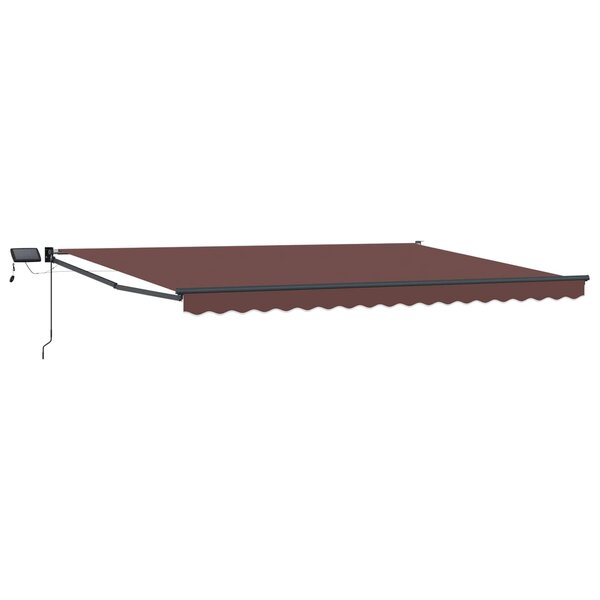 vidaXL Store rétractable manuel avec LEDs Marron et anthracite 4 × 3 m