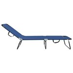 vidaXL Transat pliant 2 Pièces portable en tissu Oxford bleu 600D