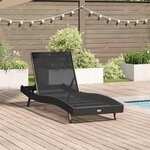 vidaXL Chaise longue Noir 70 x 197 x 82 cm Rattan synthétique  métal