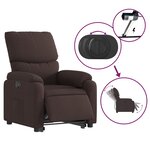 vidaXL Fauteuil inclinable électrique marron foncé tissu