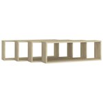 vidaXL Étagères cube murales 4 Pièces Chêne sonoma 80x15x26 5 cm