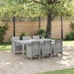 vidaXL Ensemble de salle à manger pour jardin 7 Pièces Gris clair