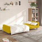 vidaXL Canapé-lit 2 places jaune velours