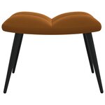 vidaXL Chaise de relaxation avec tabouret Marron Velours