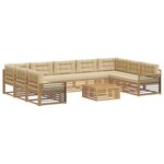 vidaXL Ensemble de canapés d'extérieur 10 pc Blanc et Beige