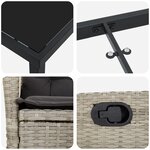 vidaXL Ensemble de salle à manger de jardin 5 pièces avec coussins Gris clair Poly Rattan