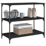vidaXL Chariot de cuisine noir 102x50x95 cm bois d'ingénierie