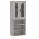 vidaXL Buffet haut Sonoma gris 69 5x34x180 cm Bois d'ingénierie