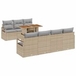 vidaXL Ensemble de canapé de jardin 8 Pièces Beige Poly rotin