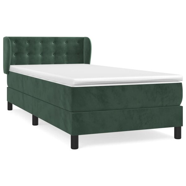 vidaXL Sommier à lattes de lit et matelas Vert foncé 80x200 cm Velours