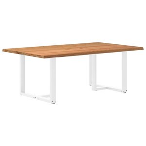 vidaXL Table à manger et bord naturel bois massif chêne rectangulaire