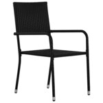 vidaXL Ensemble de salle à manger pour jardin 9 Pièces Noir polyrotin