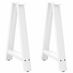 vidaXL Pieds de table à manger en forme de A 2 pièces Blanc 60 x (72-73) cm Acier