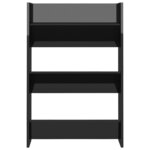 vidaXL Armoires à chaussures murales 2 Pièces noir brillant 60x18x90cm