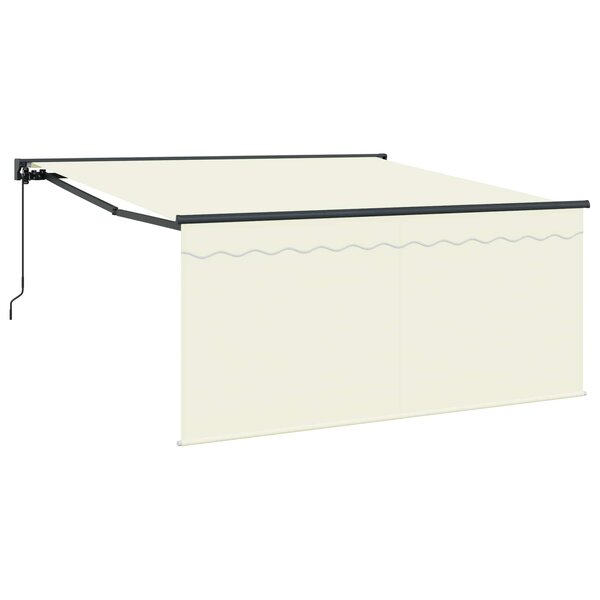 vidaXL Auvent Rétractable Crème 350 x 250 cm Polyester et Aluminium