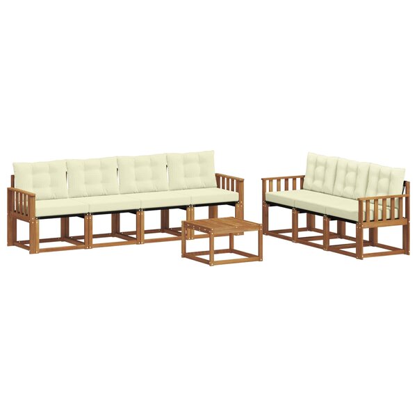 vidaXL Ensemble de canapés d'extérieur 8 pc Naturel et Crème