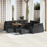 vidaXL Ensemble de canapé de jardin 13 Pièces Noir Poly rotin