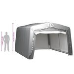 vidaXL Tente de rangement 370x370 cm Acier Gris