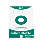 Étui de 100 fiches bristol ligné non perforé 100x150mm Blanc EXACOMPTA