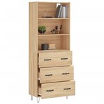 vidaXL Buffet haut Chêne sonoma 69 5x34x180 cm Bois d'ingénierie
