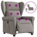 vidaXL Fauteuil de massage inclinable électrique Taupe Tissu