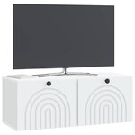 vidaXL Meuble TV mural Blanc 78 5 x 31 x 30 cm Bois d'ingénierie