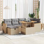 vidaXL Salon de jardin avec coussins 8 Pièces beige résine tressée