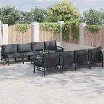 vidaXL Ensemble de canapé de jardin 9 Pièces Anthracite Acier & tissu