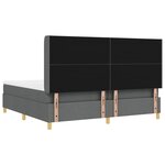 vidaXL Lit à ressort avec matelas et LED Gris Foncé 200x200 cm Tissu