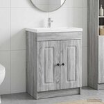 vidaXL Armoire sous évier de salle de bain Sonoma gris
