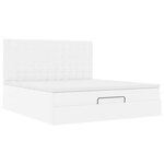vidaXL Cadre de lit ottoman avec matelas blanc 180x200 cm similicuir