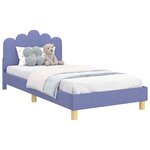 vidaXL Cadre de lit pour enfants avec tête de lit Bleu denim Tissu