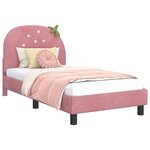 vidaXL Cadre de lit pour enfants avec tête de lit Rose 80 x 160 cm