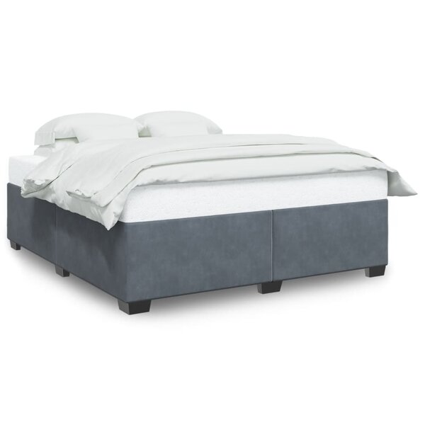 vidaXL Cadre de lit sans matelas gris foncé 200x200 cm velours