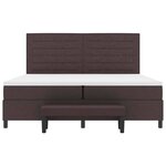 vidaXL Lit à ressorts avec matelas Marron foncé 200 x 200 cm tissu