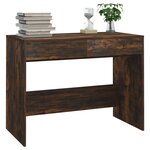 Bureau table poste de travail meuble d'ordinateur informatique étude chêne fumé 101 x 50 x 76 5 cm Aggloméré brun 02_0023569