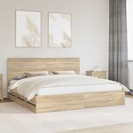 vidaXL Cadre de lit Chêne Sonoma 200 x 200 cm Bois Ingénierie