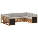 vidaXL Ensemble de canapés d'extérieur 7 pc Naturel et gris clair