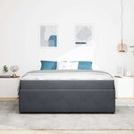 vidaXL Cadre de lit avec matelas Gris foncé 180 x 200 cm Velours