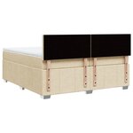 vidaXL Sommier à lattes de lit avec matelas Crème 200x200 cm Tissu