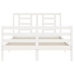 vidaXL Cadre de lit avec tête de lit blanc 140x200 cm bois massif