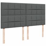 vidaXL Sommier à lattes de lit avec matelas Gris foncé 200x200cm Tissu