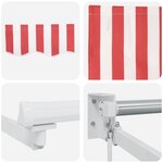 vidaXL Auvent rétractable manuel Rayure rouge et blanche 400x300 cm