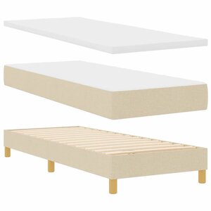 vidaXL Lit à ressorts avec matelas Crème 80 x 200 cm tissu
