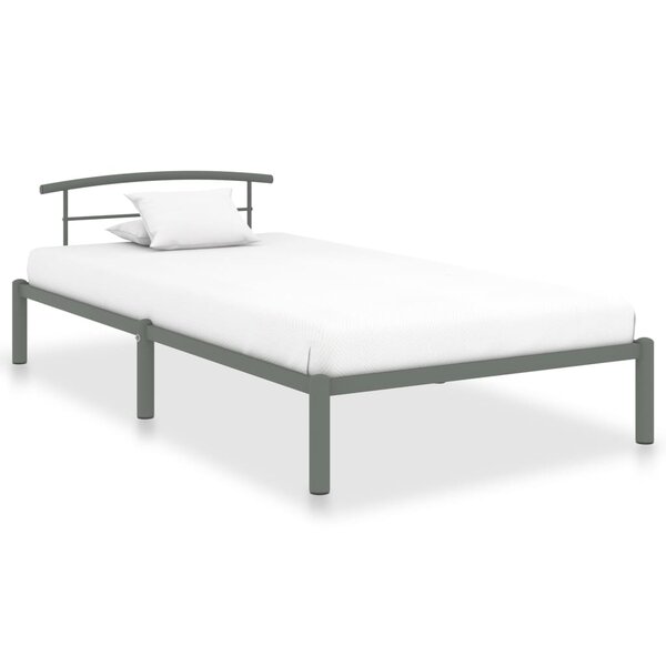 vidaXL Cadre de lit sans matelas gris métal 90x200 cm
