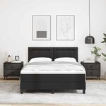 vidaXL Cadre de lit avec matelas Noir 140 x 200 cm Faux cuir