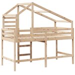 vidaXL Lit superposé et échelle et toit 90x200 cm bois de pin massif
